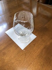 Vintage Brandy Snifter Etched Clipper Ship Pour Spout If Mixing or Wine Tasting