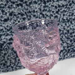 Wild Rose Madonna Inn Clear Pink Glass Water Goblet 6.5″ NEW!