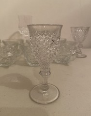 Set Of 12! Vintage Pressed Glass Crystal Punch Cups And cordial glasses