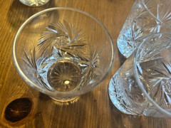 Vintage Hand Cut Crystal Shot Glasses Set of 5 Pinwheel Fan Pattern EUC