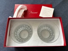 Baccarat Rosa Year Tumbler 2015 Crystal Rock Glass pair Glasses Unused with Box