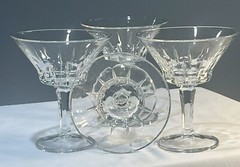 4 Sorrento Champagne Fidenza Vetraria Italy Vintage Italian set of 4 Clear