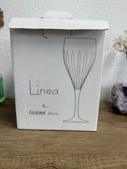 Poltar Crystal Linea Goblet Set of 4 –270ml Slovak Crystal Wine Glasses Elegant.