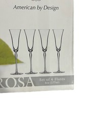 Lenox Santa Rosa Crystal Flutes Glasses 10” Tall Set of 4- Please Read- EUC