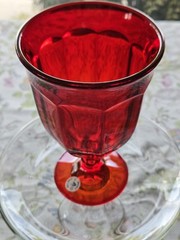 Vintage Viking Arlington Ruby Red Iced Tea Goblet Glass 6 3/8 Inches H × 3 3/4 W