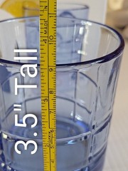 8pc Anchor Hocking Glasses Mix 4-16oz + 4-10.5oz Manchester Coastal Blue Tartan
