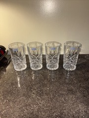 Godinger Dublin Highball Glasses – Set of 4–With Labels—5.5 Inches Deep