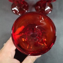 Vintage Noritake Perspective Ruby Red Glass Juice Wine Goblet 4.75″ Set of 8