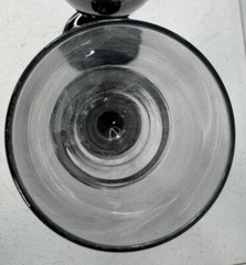 Champagne Flutes 2 Wine Glasses Luminarc France Black Stem Optic Swirl Glass MCM
