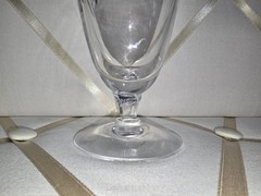 Vintage Fostoria Etched Glass Goblet with Silver Rim