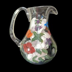 Oneida Crimson Bloom Hand Painted Floral Iced Tea Pitcher