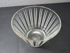 Vintage Atomic Glass Ice Bucket MCM Barware Black/White 1950’s