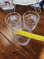3 Vintage Newcor Corsage 3.1/4″ Glass Tumbler by Libbey Bouquet of Flowers