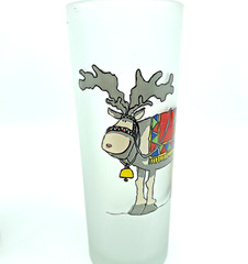Drinking Glasses Frosted Straight Side Tom Collins Christmas Holidays Set of 4