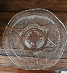 Hazel Atlas Royal Lace Crystal Coffee Cup and 2 Saucers