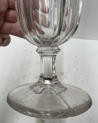 Vintage Fluted Pattern Pressed Glass Clear Goblet
