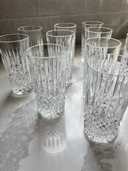 11 Waterford Ballybay Criss Cross Vertical Cut Crystal Highball Glasses 5 1/2»