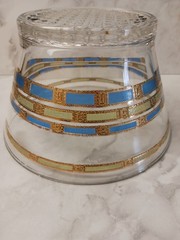 VTG Culver Mid Century Empress Ice Bucket Blue and Green 22k Gold