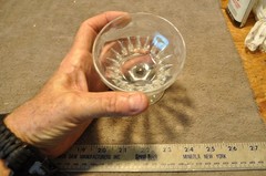 Vintage Footed Sherbet Glasses One Glass , Etched Flowers see pictures