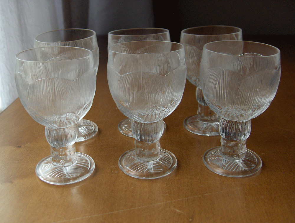 Pioni (Peony) 6 schnapps glasses~Oiva Toikka~Nuutjärvi~littalia~Finland~1970s