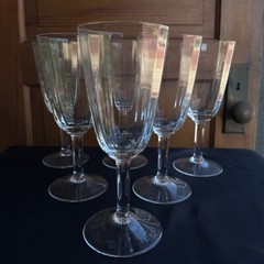 Vintage Dansk Designs FRANCE IHQ 8.5″ Optic Panel Crystal Wine Glasses set of 6