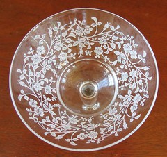 Seneca Rose Lace #176 Floral Etch Crystal Tall Champagne Sherbet(s)