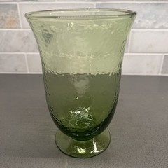 Vintage Avocado Green Pebbled Glass Tumbler