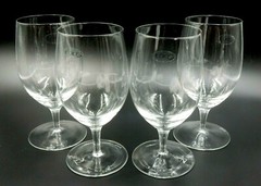 NEW R. CROFT COLLECTION 6-1/2″ CLEAN CRYSTAL 14 OUNCE BEER GLASSES ~ SET OF 4