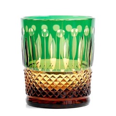 Whiskey Crystal Edo Kiriko Hand Cut To Clear Wiskey Wine Beer Glass 250ml Green