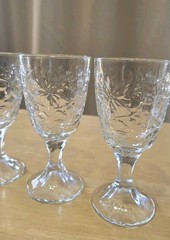 PRINCESS HOUSE FANTASIA Water Goblets Floral Poinsettia Set Of 4