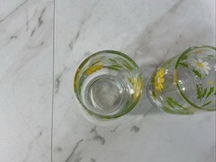 Libbey MCM Spring Meadow Juice Glasses ~ White Daisies ~Set Of 2 ~NICE ! CLEAN!