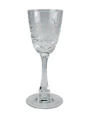 Vintage Signed Hawkes Gravic Cut Crystal China Aster Wine Glass Stem #7240