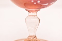 SET 4 MURANO Pink GLASS TRE FUOCHI GOLD Venetian Enameled Wine Glasses Goblets