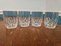 Set 4 Waterford Marquis Brookside Oversized Crystal Double Old Fashioned Glasses