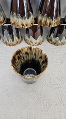 Canonsburg Pottery Brown Drip Glaze Set Of 15 Tumblers Cups 10oz 3½»