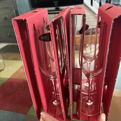Riedel 8 7/8” 4 Crystal Vivant Champagne Flutes Glasses Germany New Open Box
