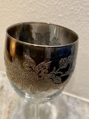 Vintage 1960s Barware Set – Platinum Rim Ombre Queens Lusterware Cordial Glasses