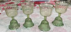 The Last Line “The Party Glassware” Vertical Fluted Green Wine Glasses Set Of 4