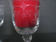 CUT CRYSTAL FLEUR DE LIS TYPE DESIGN CORDIALS / COCKTAILS – SET OF 4