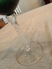 Vintage Artland Braid Sage Emerald Green Wine Glasses 9 5/8” Set Of 2