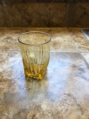 Vintage Federal Glass – Ribbed Juice Glass With Square Bottom