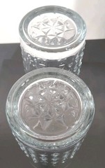 Highball Glass Tumblers, Set of 2, Triangle Cut w Star Bottom, Heavy, MCM, VTG