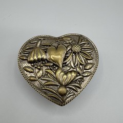 Vintage Royal Brierley Crystal Heart Shaped Trinket Box Signed