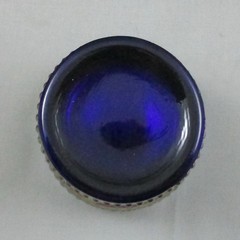 DUGAN STORK & RUSHES BLUE CARNIVAL GLASS TUMBLER #2