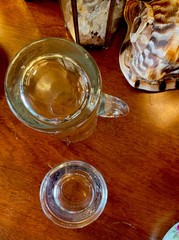 Very Pretty Elegant Slender Tumble Up Clear Glass Hand Blown 8.5” Tall