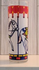 Carousel Tom Collins Drinking Glass Circus Horse Vinatge Barware Cocktail Party