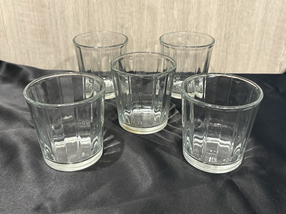 Five (5) Libbey 10 ounce Old Fashioned Rock Clear Glasses USA