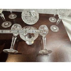 Vintage Nachtmann Traube Crystal 6 Cordials Holy Communion Set Cut Glass Cruet