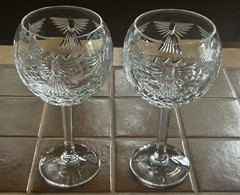 2 Waterford Millennium Crystal Water Wine Balloon Goblets Toast to Peace – EUC