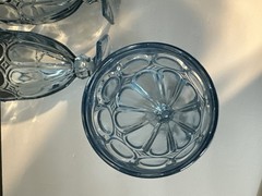 Fostoria Glass Co USA Moonstone Blue Iced Tea Glasses Set Of 5! Barware Vintage